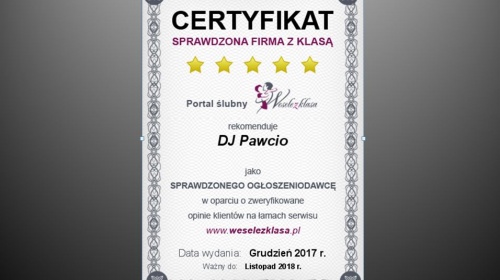 Certyfikat 2017/2018