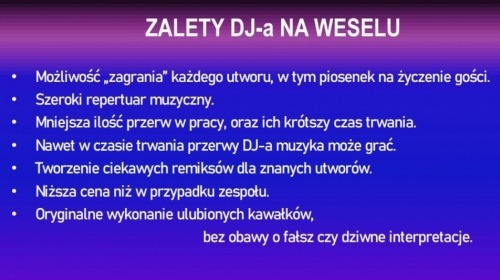 Zalety DJ'a na Weselu